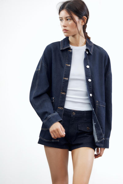 SURCHEMISE EN JEAN TRF OVERSIZE