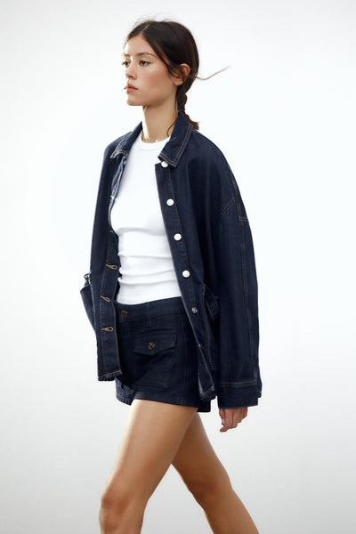 SURCHEMISE EN JEAN TRF OVERSIZE