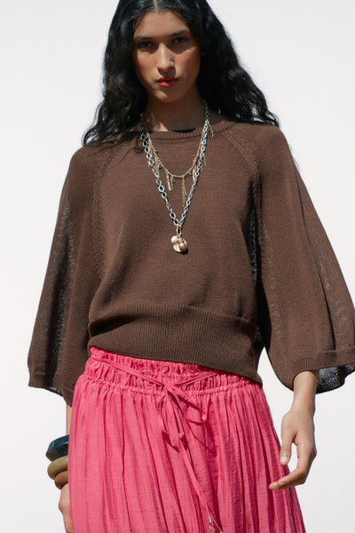 PULL EN MAILLE MANCHE AMPLE