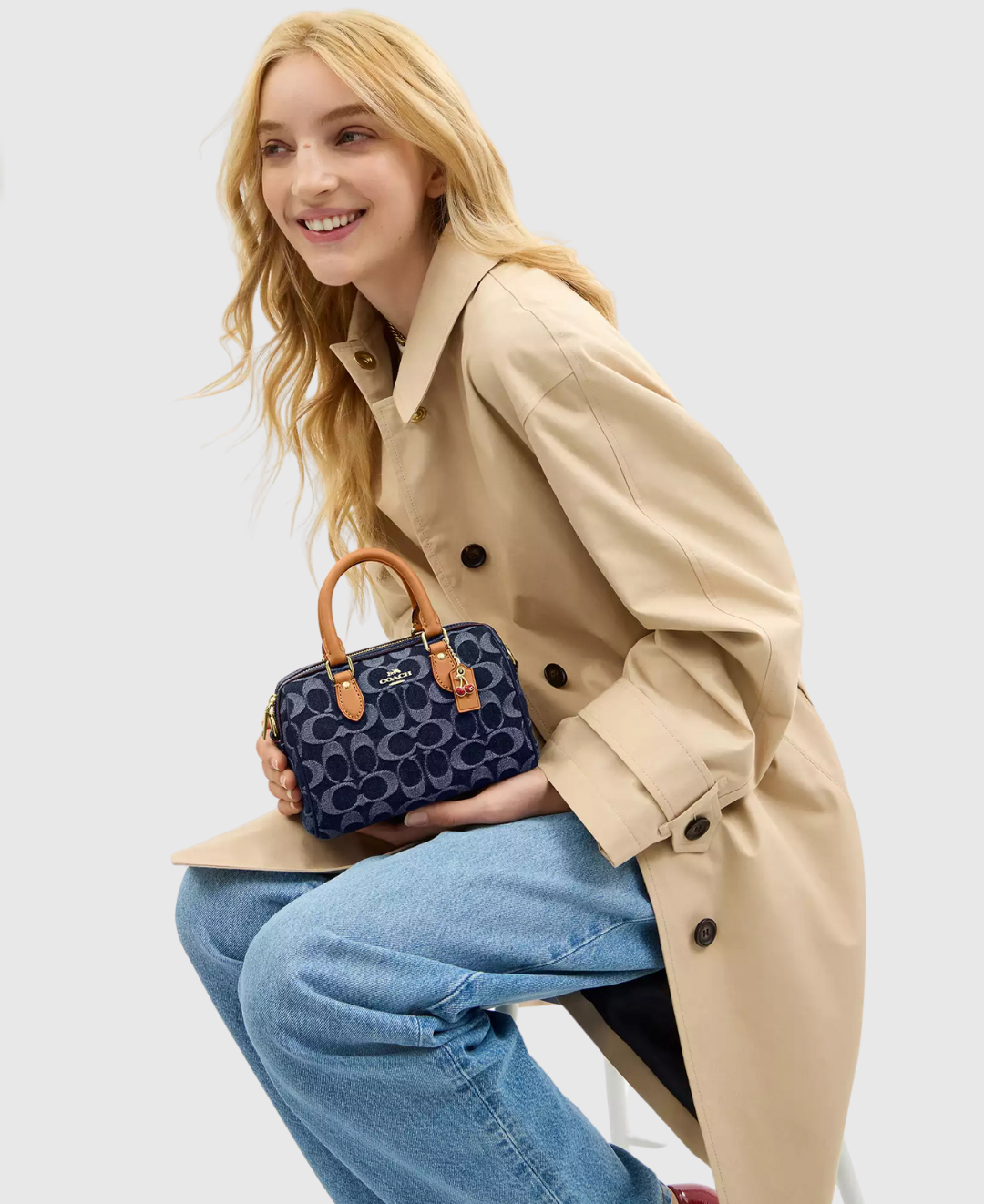 Mini sac Rowan en denim Bleu