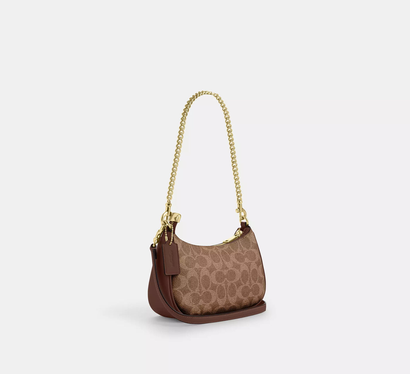 Mini sac bandoulière Teri Toile Marron Coach