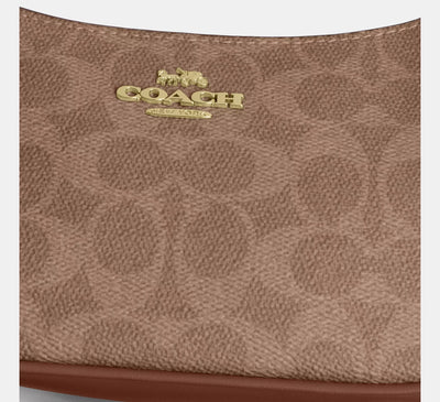 Mini sac bandoulière Teri Toile Marron Coach