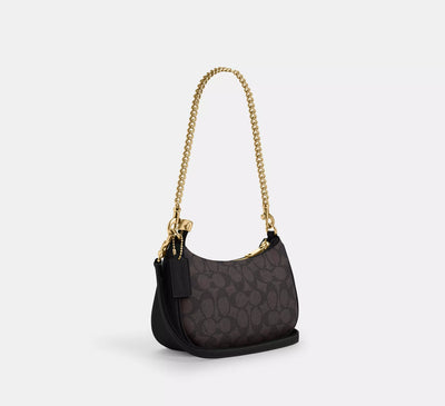 Mini sac bandoulière Teri Toile Noir Coach