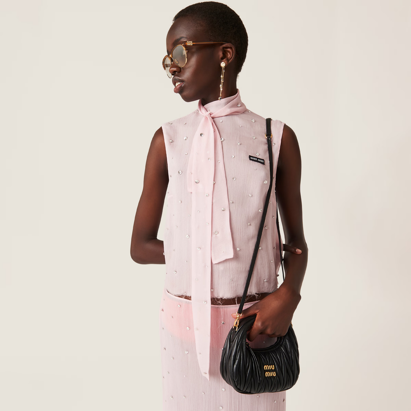 Mini sac Hobo MiuMiu Noir