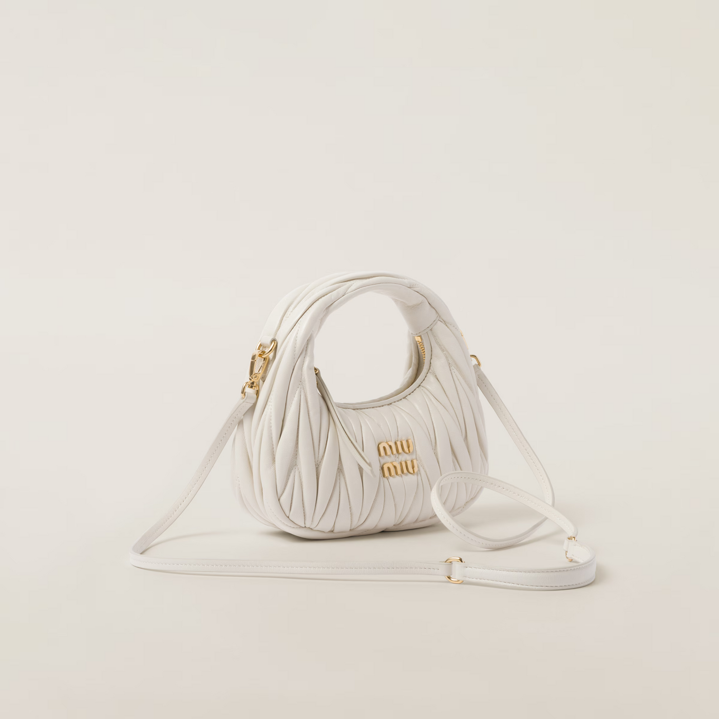 Mini sac Hobo MiuMiu Blanc