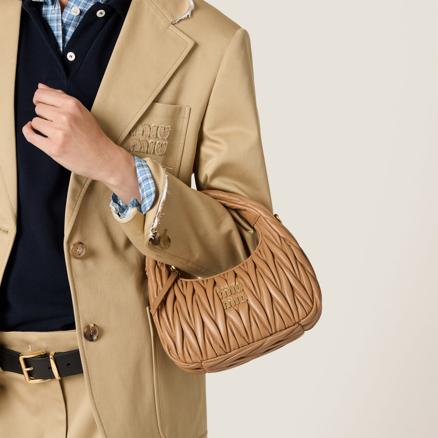 Mini sac Hobo MiuMiu Marron